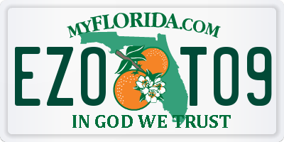 FL license plate EZOT09