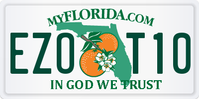 FL license plate EZOT10