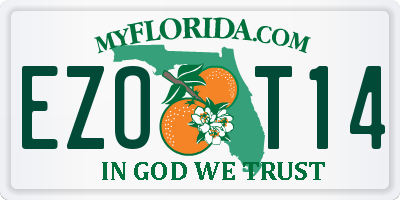 FL license plate EZOT14