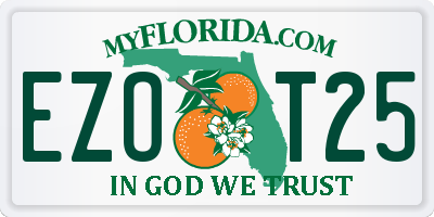 FL license plate EZOT25