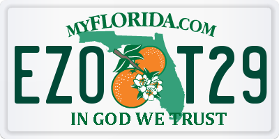 FL license plate EZOT29