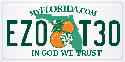 FL license plate EZOT30