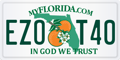 FL license plate EZOT40