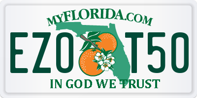 FL license plate EZOT50