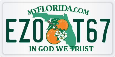 FL license plate EZOT67