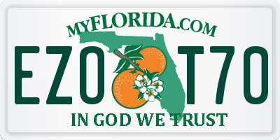 FL license plate EZOT70