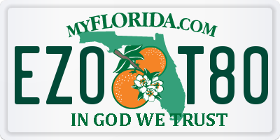 FL license plate EZOT80