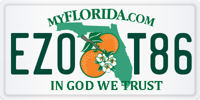 FL license plate EZOT86