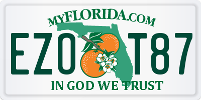 FL license plate EZOT87