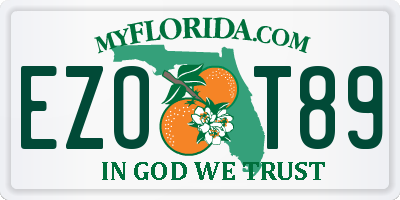 FL license plate EZOT89