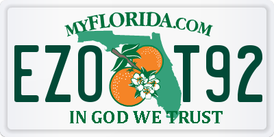 FL license plate EZOT92