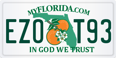 FL license plate EZOT93