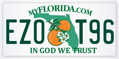 FL license plate EZOT96