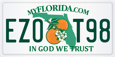 FL license plate EZOT98