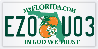 FL license plate EZOU03