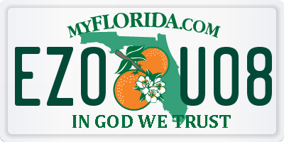 FL license plate EZOU08