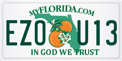 FL license plate EZOU13