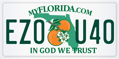 FL license plate EZOU40