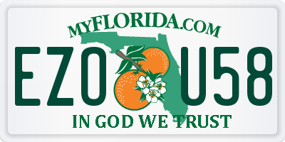 FL license plate EZOU58