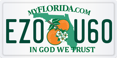 FL license plate EZOU60