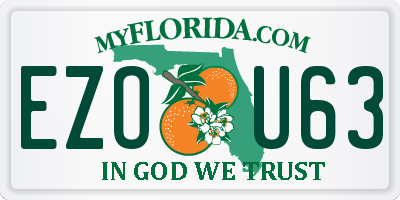 FL license plate EZOU63