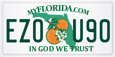 FL license plate EZOU90