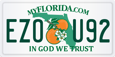 FL license plate EZOU92