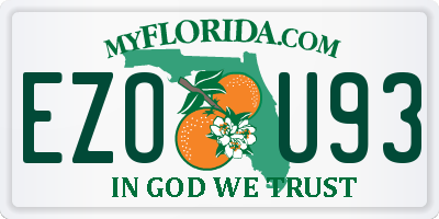 FL license plate EZOU93