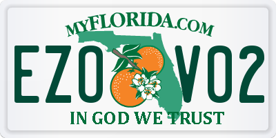 FL license plate EZOV02