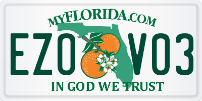 FL license plate EZOV03