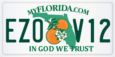 FL license plate EZOV12