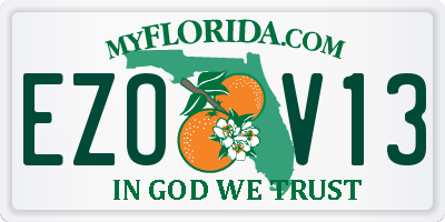 FL license plate EZOV13