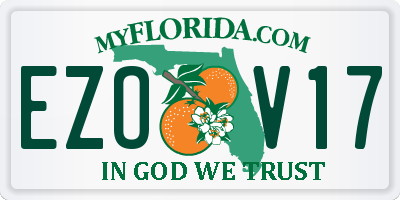 FL license plate EZOV17