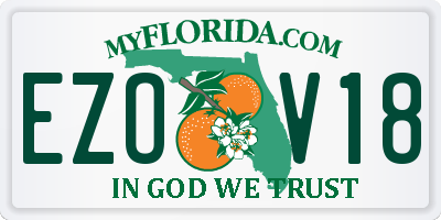 FL license plate EZOV18