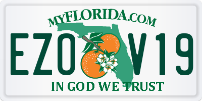 FL license plate EZOV19