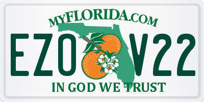 FL license plate EZOV22