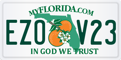 FL license plate EZOV23