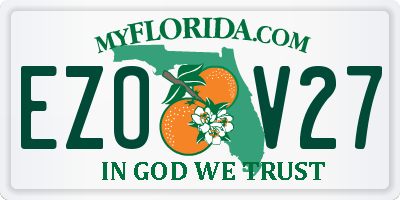 FL license plate EZOV27