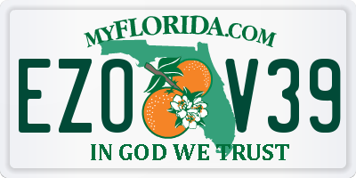 FL license plate EZOV39