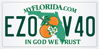 FL license plate EZOV40