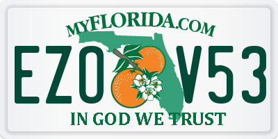 FL license plate EZOV53