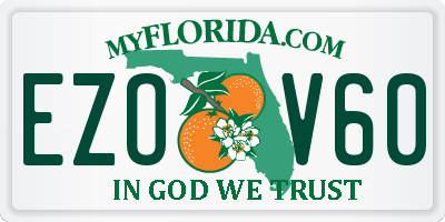 FL license plate EZOV60