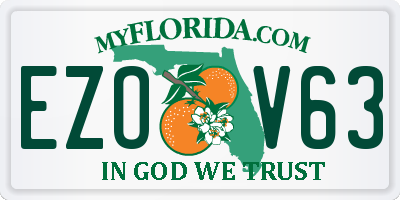 FL license plate EZOV63