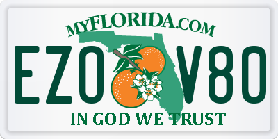 FL license plate EZOV80