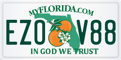 FL license plate EZOV88