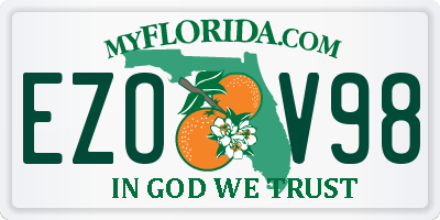 FL license plate EZOV98