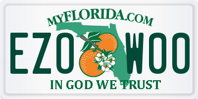 FL license plate EZOW00