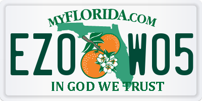 FL license plate EZOW05