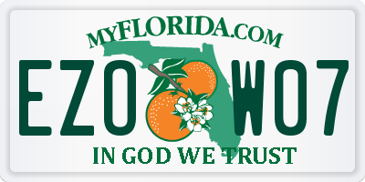 FL license plate EZOW07