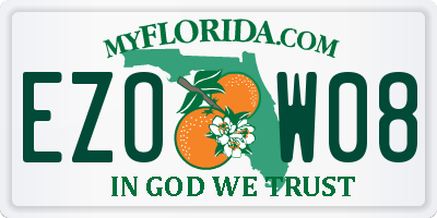 FL license plate EZOW08